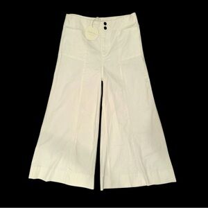 Extra Wide -Leg Denim Pants, Cream Color-NWT-Sz Large Casual Boho